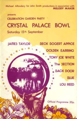 Crystal Palace Garden Party program (front cover) September 15, 1973